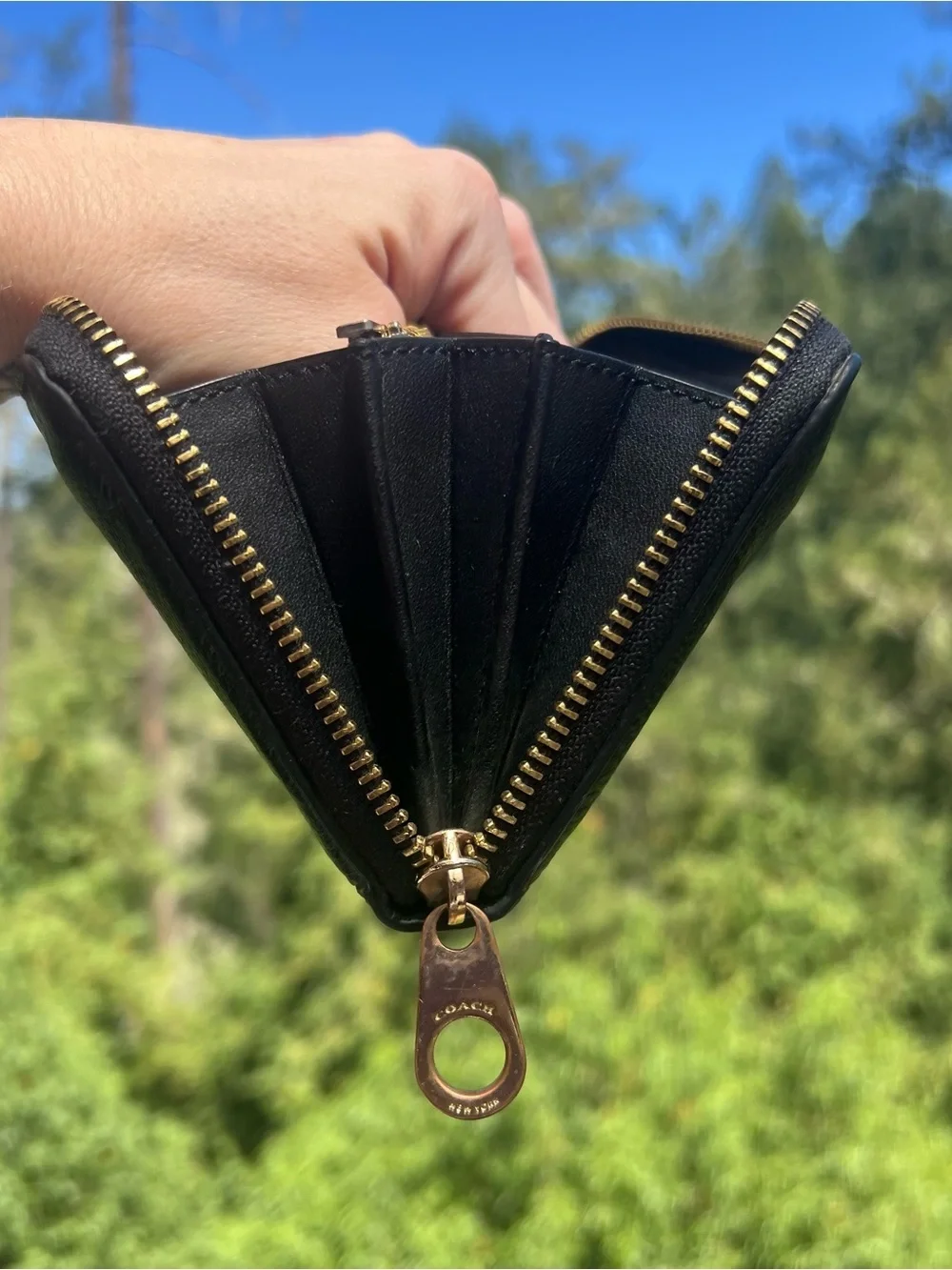 Coach accordion zip